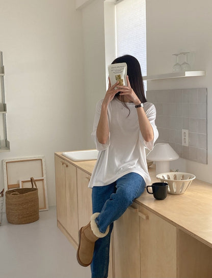 자수 반팔T (겉기모)