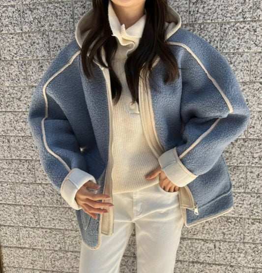 후드오버핏 무스탕