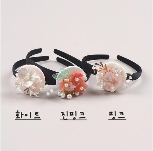 한복 머리띠 세잎꽃