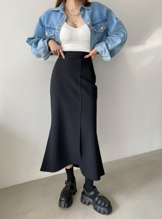 하이웨스트 머에이드 스커트