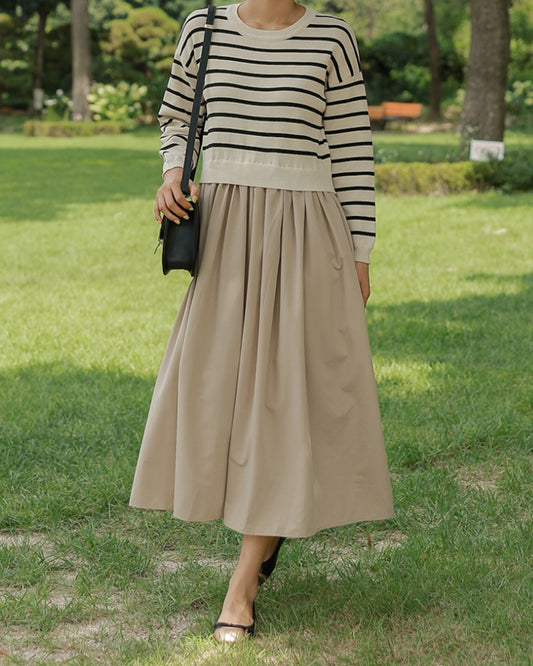 콤비 니트원피스