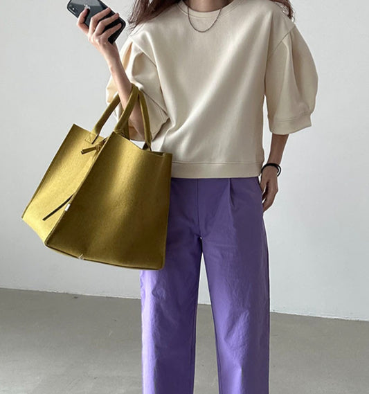 러블리 퍼프소매 맨투맨