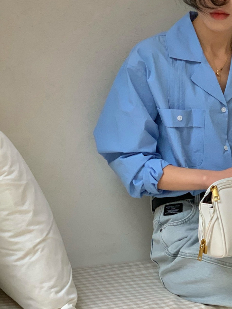 핀턱 포켓 셔츠