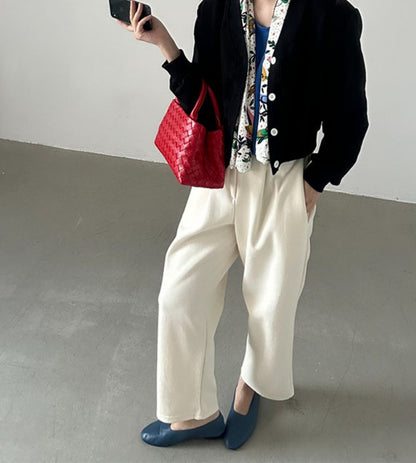 브이크롭 코튼가디건