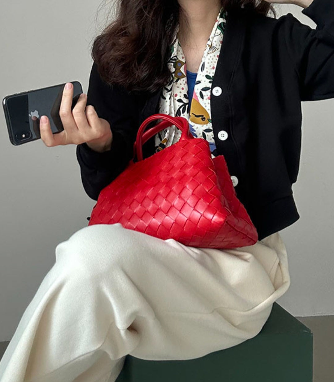 브이크롭 코튼가디건