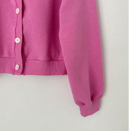 브이크롭 코튼가디건