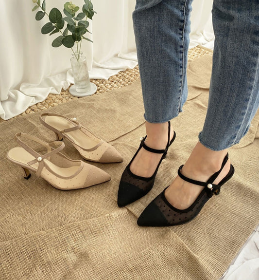 메리제인 도트 스트랩 힐 (7cm)