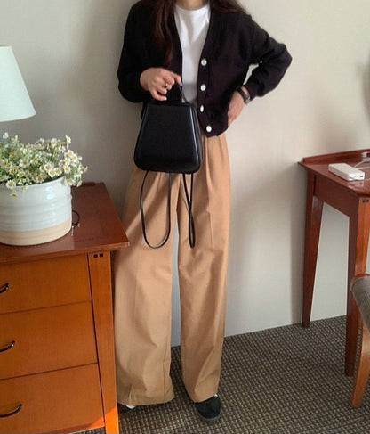 브이크롭 코튼가디건