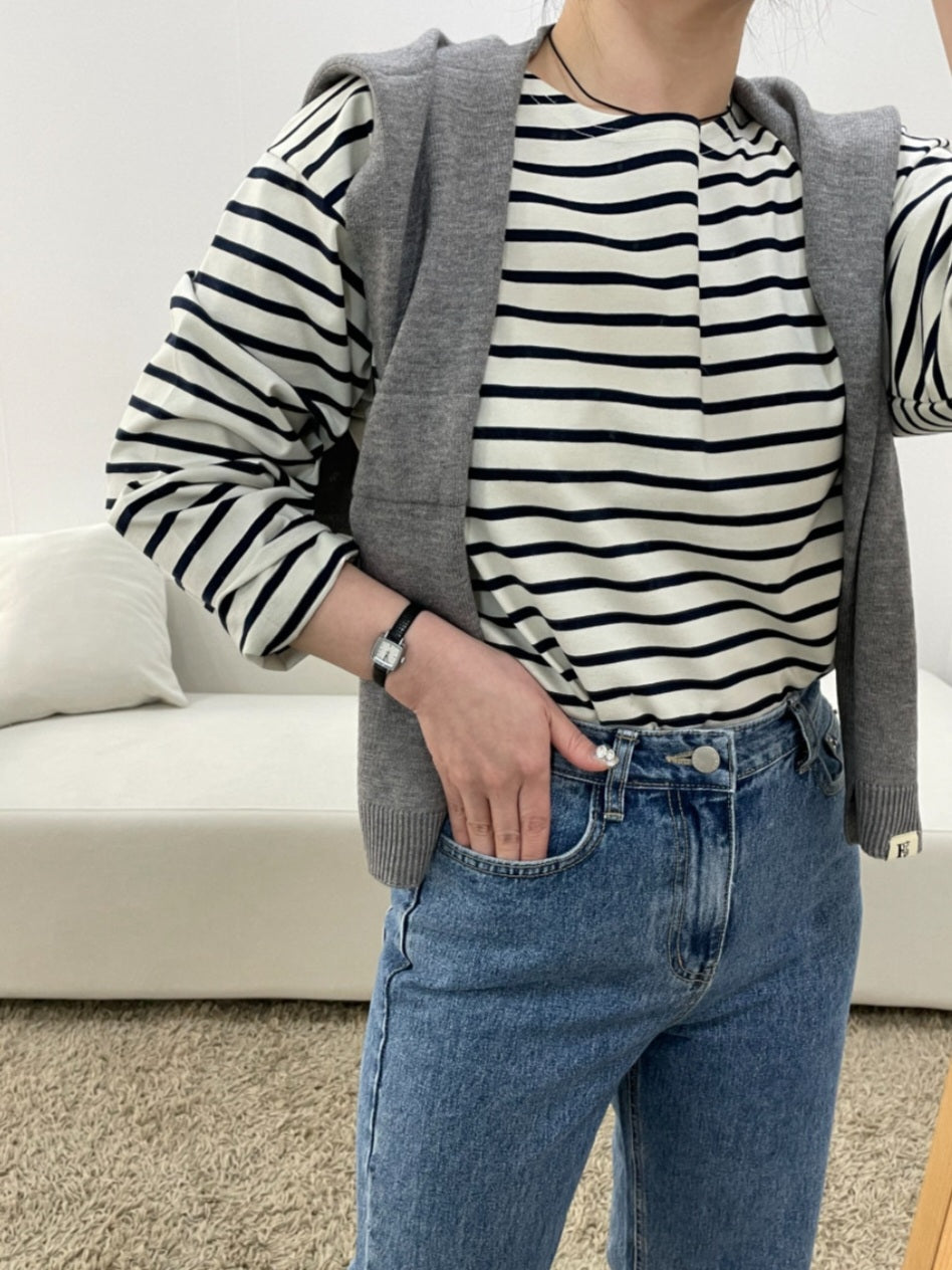 스프링 레이어드 니트 어깨 숄