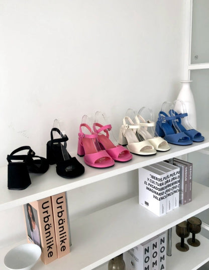 비비드 컬러 샌들 9cm
