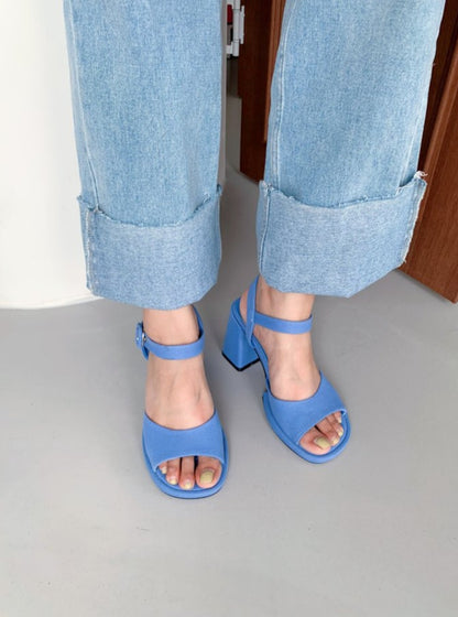 비비드 컬러 샌들 9cm