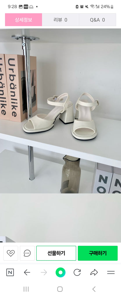 비비드 컬러 샌들 9cm