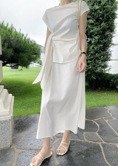 클로스 매듭 블라우스 스커트 셋업