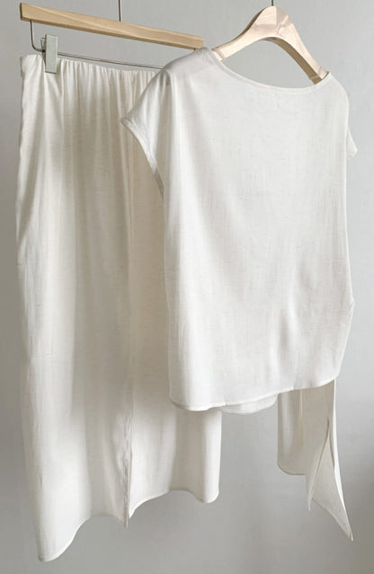 클로스 매듭 블라우스 스커트 셋업