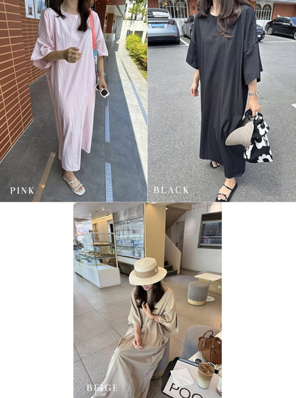 썸머 바스락 라운드 원피스