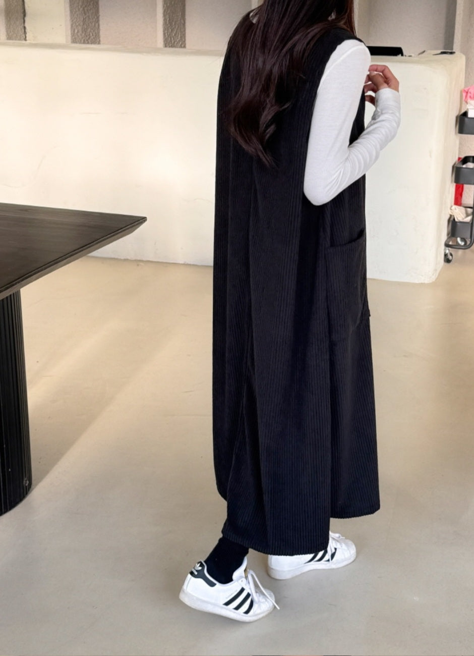 골덴 주머니 나시원피스