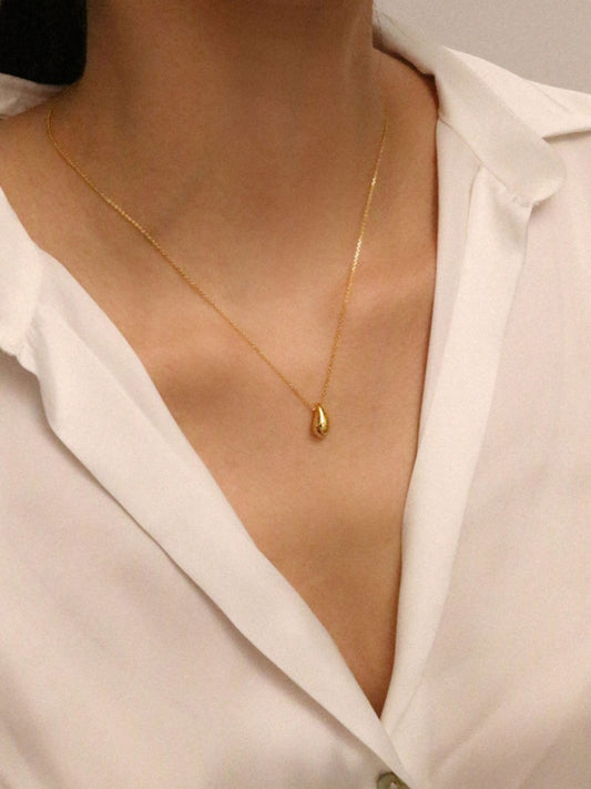 [실버925] 순은 통통 물방울 드롭 목걸이