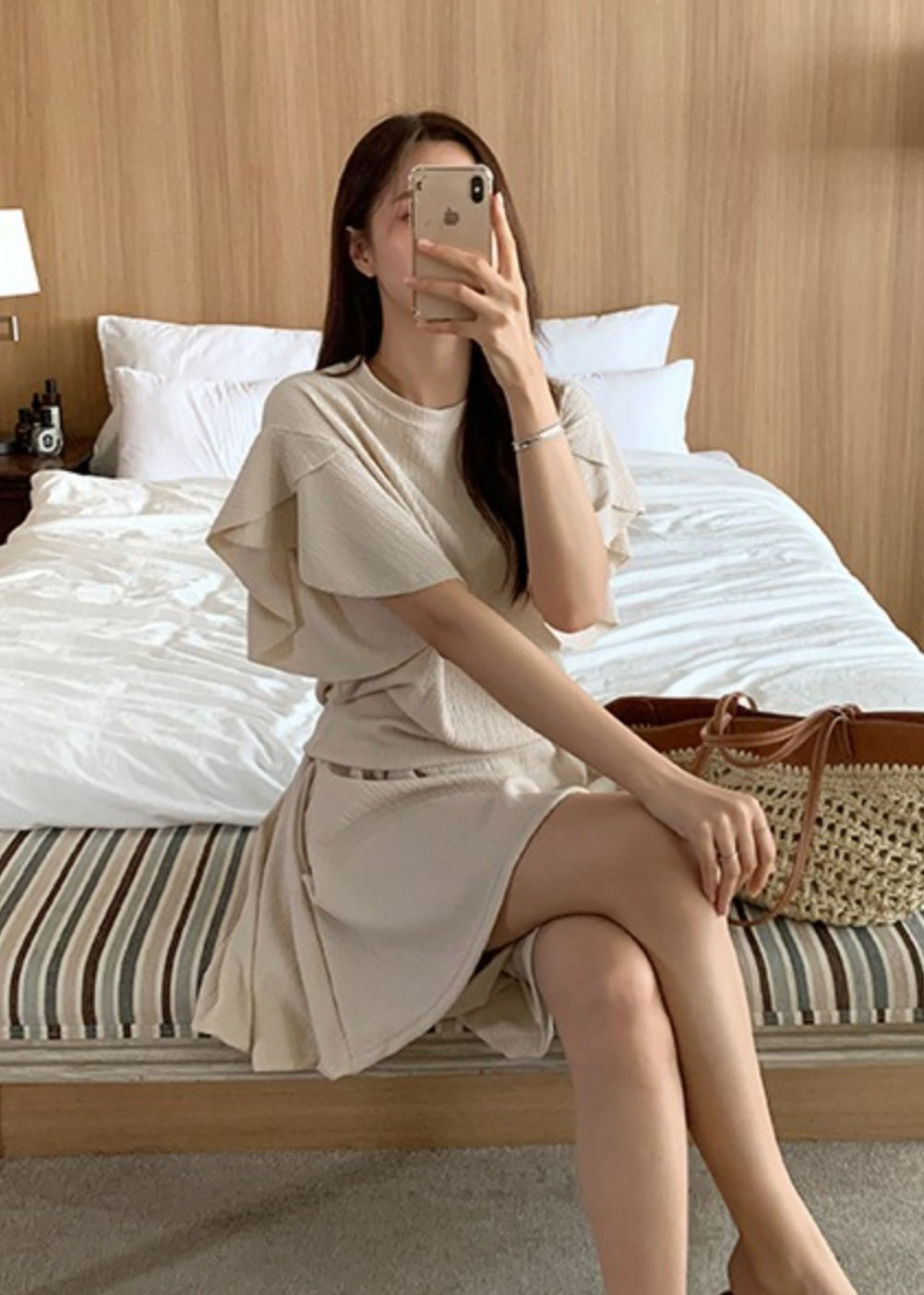 ☀️반팔맨투맨 치마바지 SET