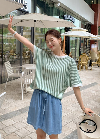 5부 데님 팬츠