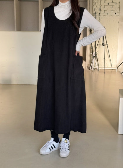 골덴 주머니 나시원피스