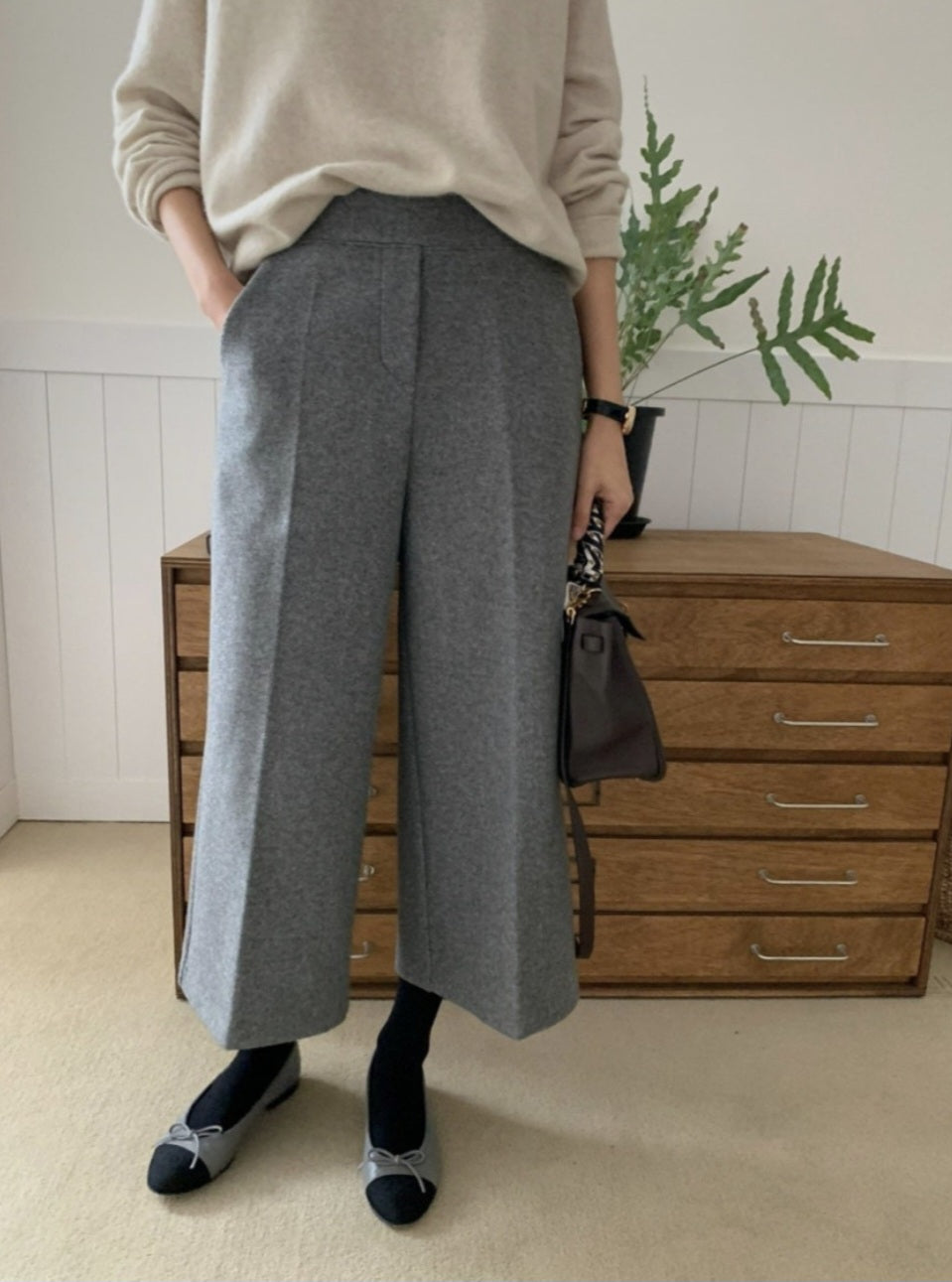 뒷밴딩 울팬츠 (8부~9부)