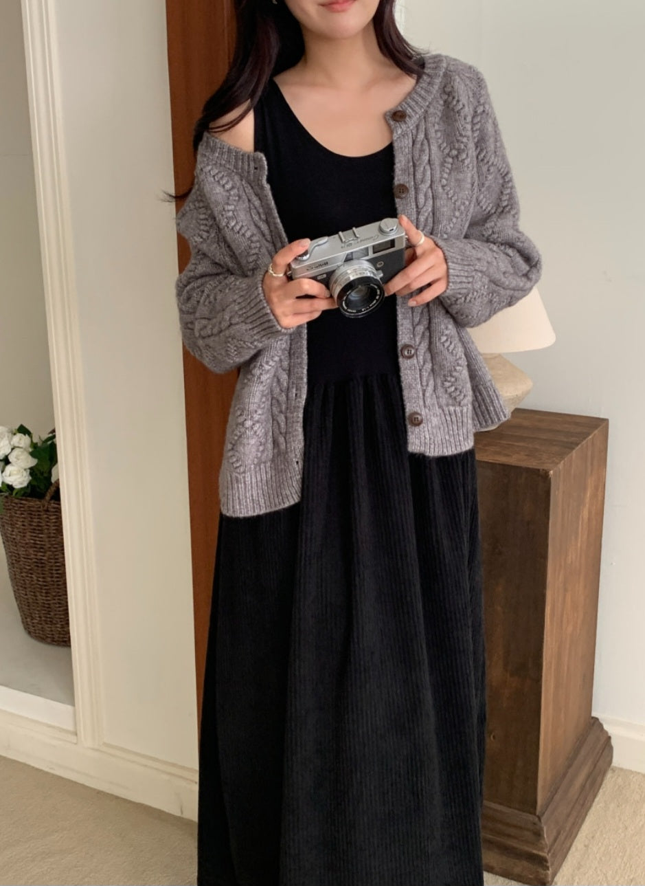 골덴 레이어드 나시원피스