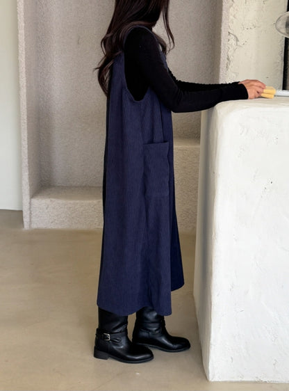 골덴 주머니 나시원피스