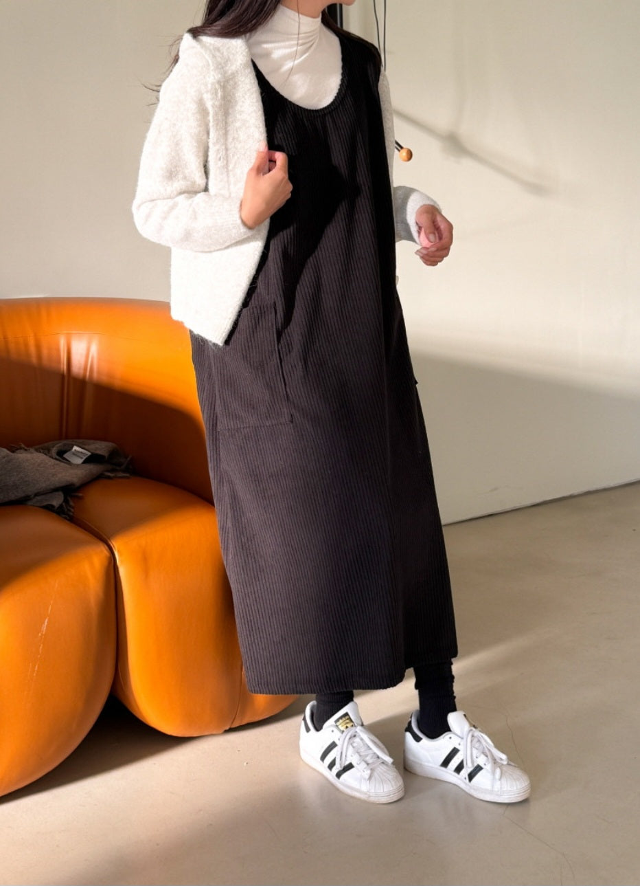 골덴 주머니 나시원피스