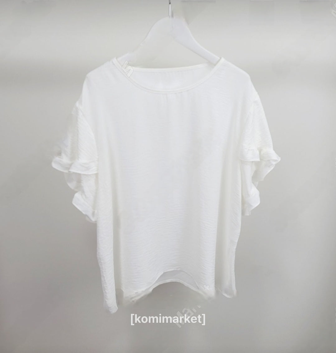 프릴 링클 블라우스