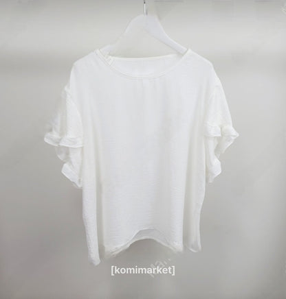 프릴 링클 블라우스