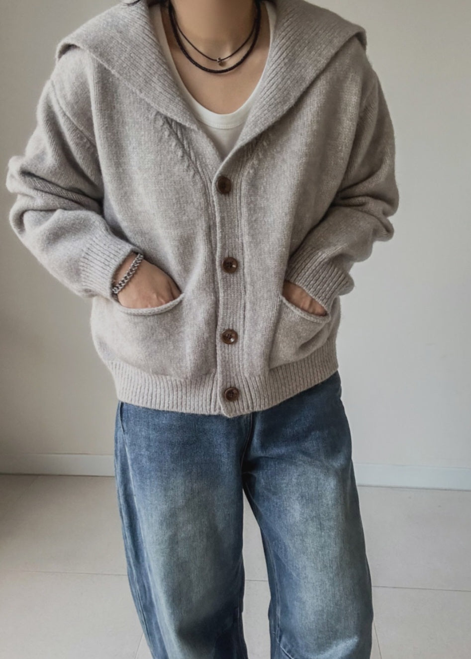 (NEW) 세일러 카라 가디건