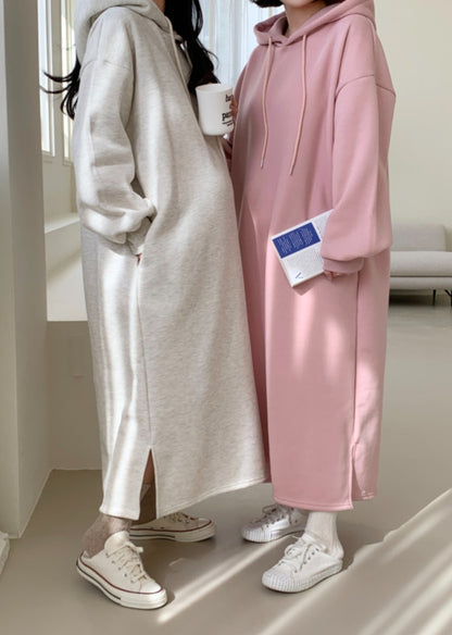 후드 롱 원피스