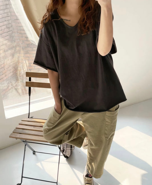 브이넥 데끼 반팔티