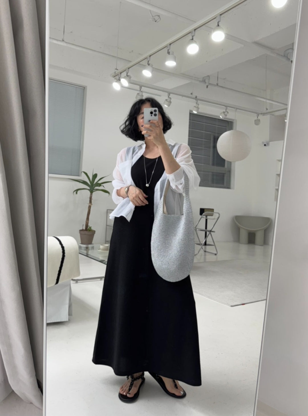 군살싹 A라인 나시 롱원피스