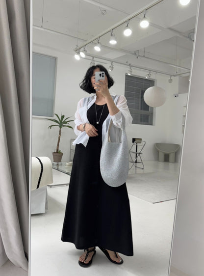 군살싹 A라인 나시 롱원피스