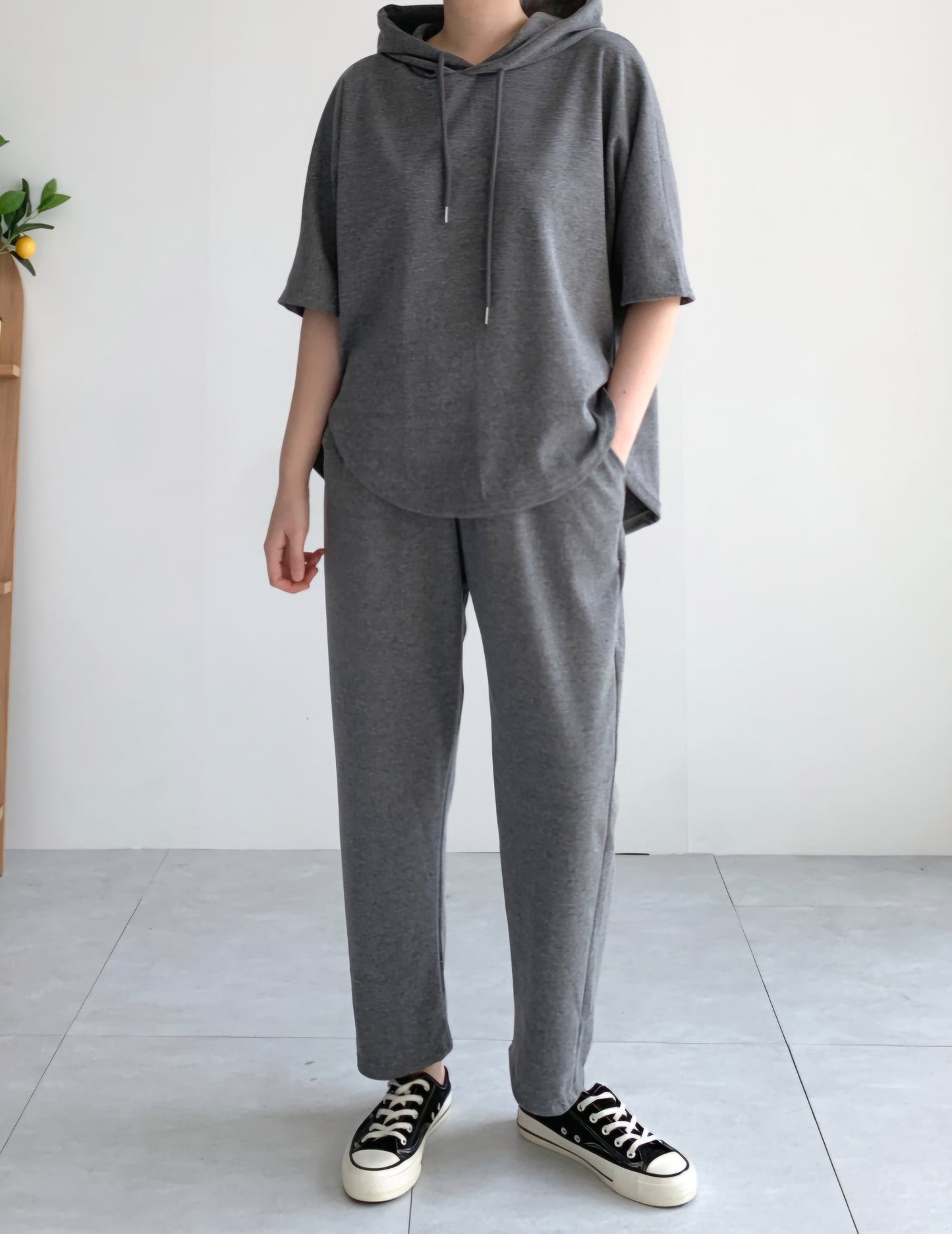 후드반팔 트레이닝 Set