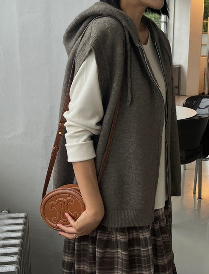 포근 울 후드베스트