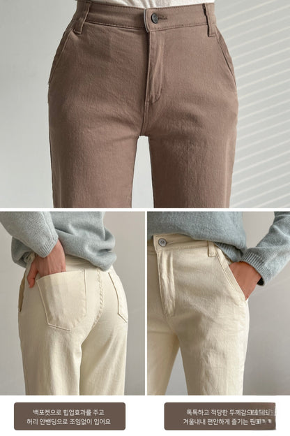 [기모] 코튼밴딩 일자핏 팬츠(XL-3XL)