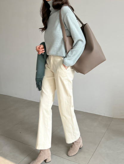 [기모] 코튼밴딩 일자핏 팬츠(XL-3XL)