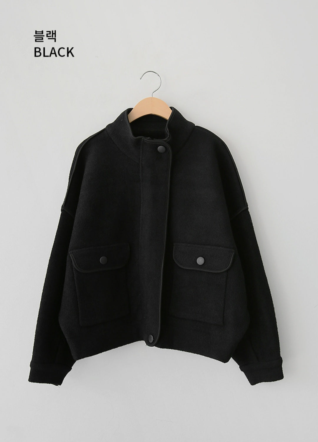 포인트 집업 니트 자켓