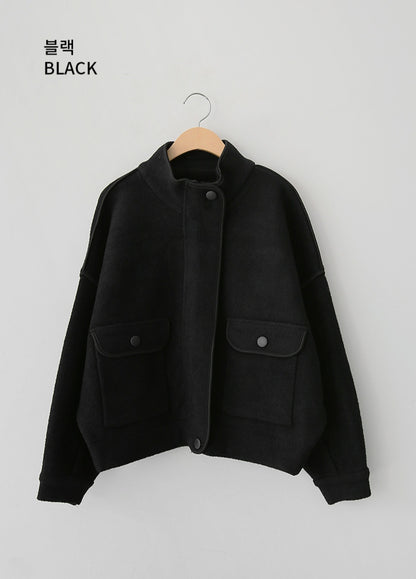 포인트 집업 니트 자켓