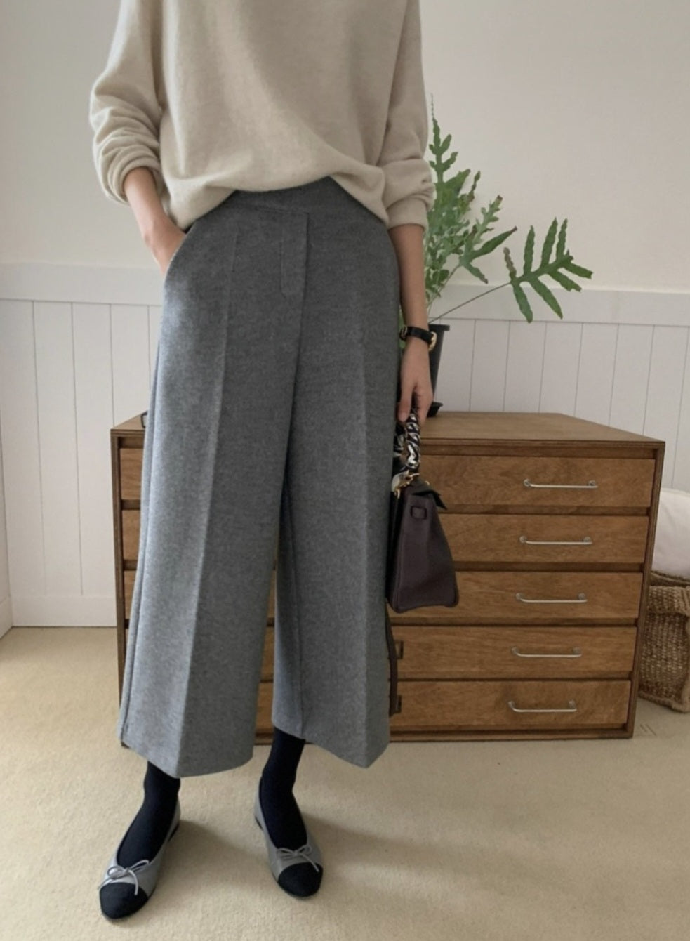 뒷밴딩 울팬츠 (8부~9부)