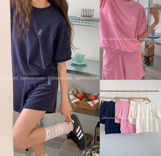 테리 반팔 반바지 Set