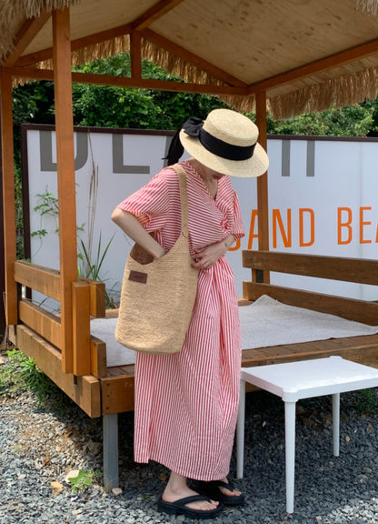 🏖 멋녀 리본 라피아햇