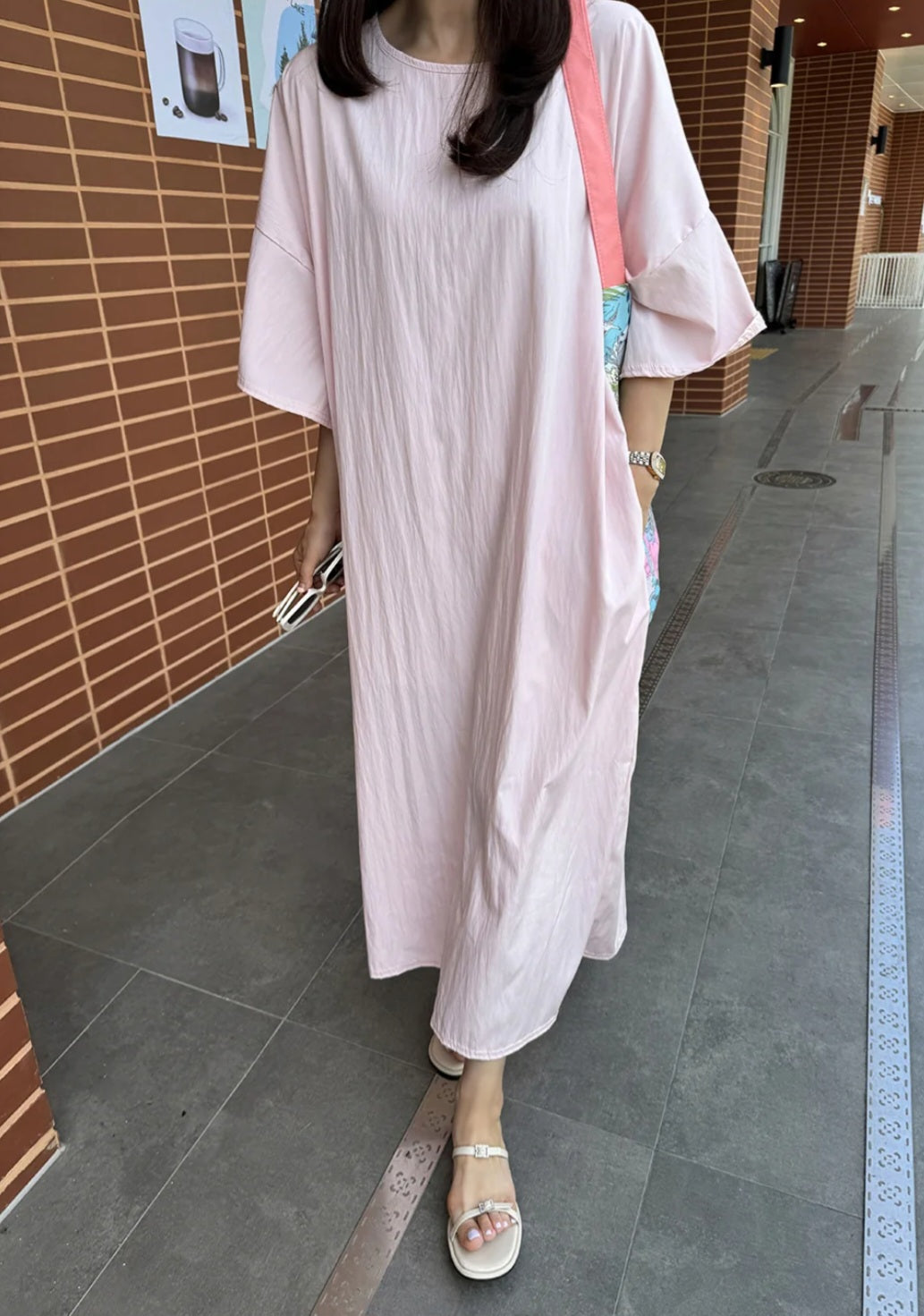 썸머 바스락 라운드 원피스