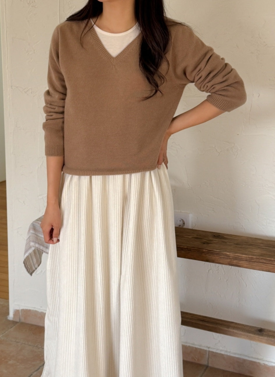 골덴 레이어드 긴팔원피스