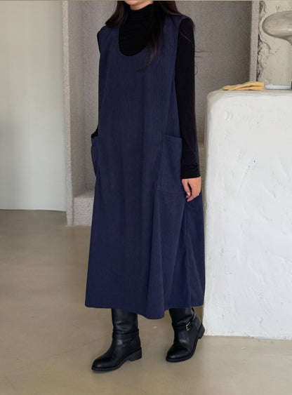 골덴 주머니 나시원피스