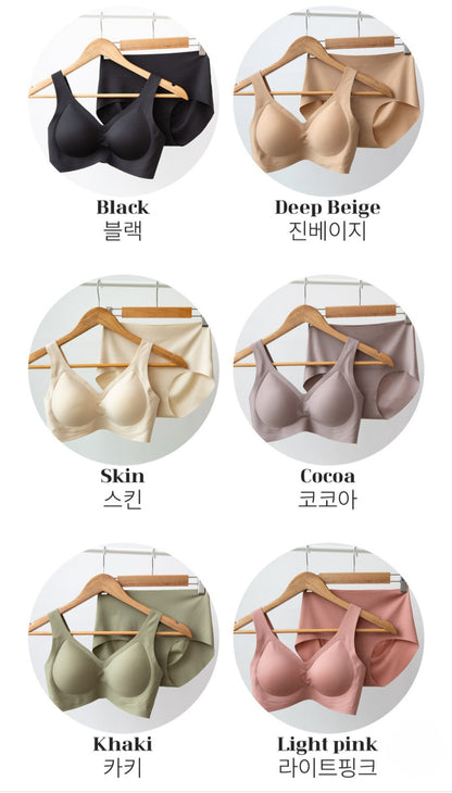 심리스 젤리밀착 리프트업 볼륨 브라팬티 Set [M-5XL]