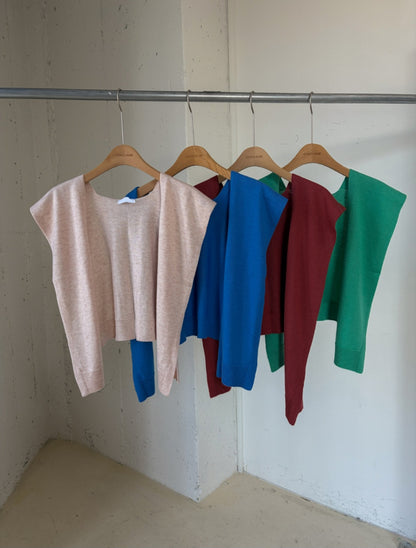 포인트 컬러 니트숄