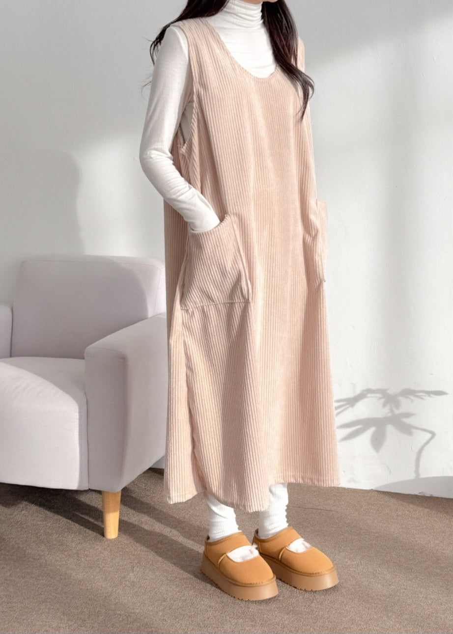 골덴 주머니 나시원피스